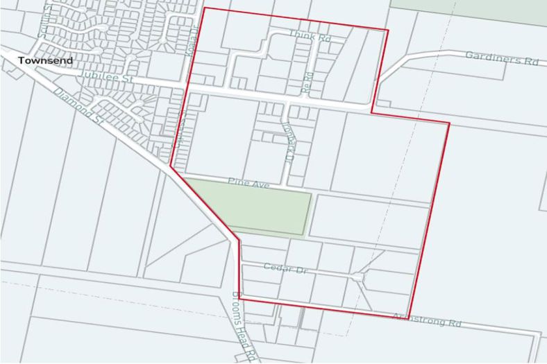 Aerial view of Townsend map