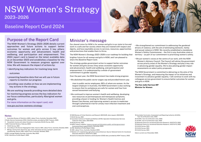 Preview of Women's Strategy Report Card 2023