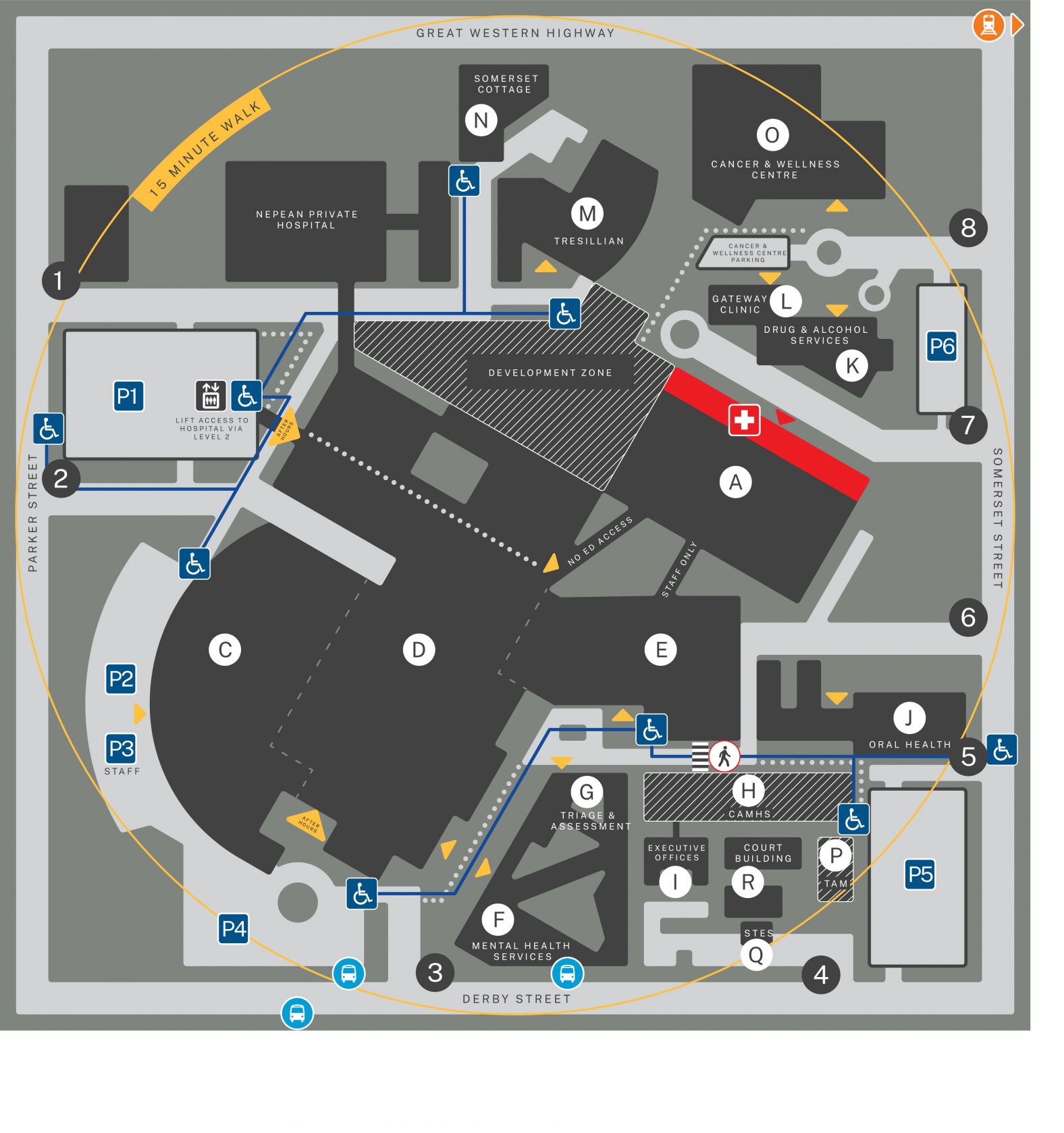 Nepean Hospital Map And Building Directories NSW Government   MASTERUrbanite NepeanHospitalMap NOEDACCESS 