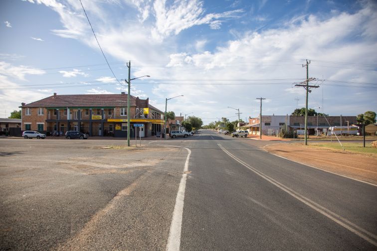 looking down the road towards the main street of Collarenebri