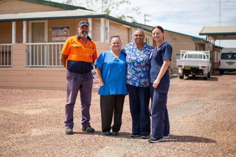 Team standing out front of the Goodooga Health Service