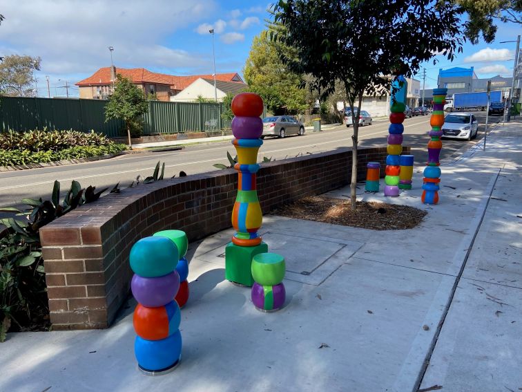 Public art sculptures in the street