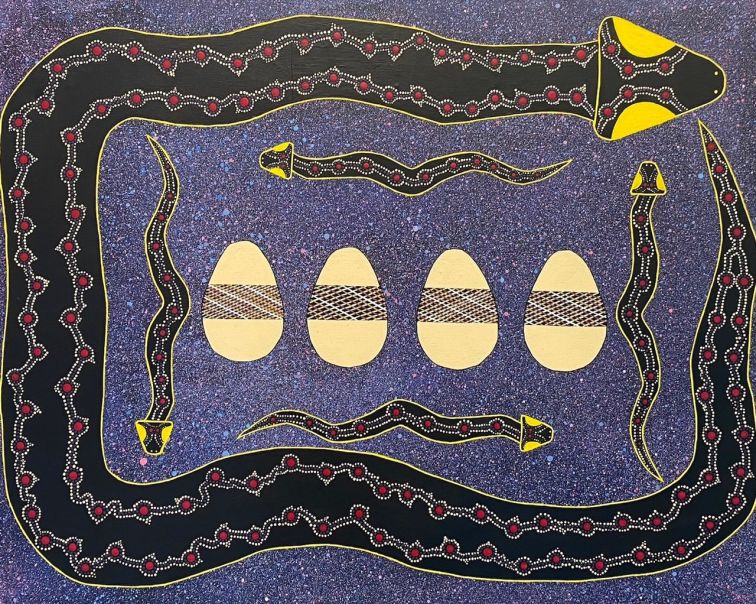 colourful indigenous dot painting