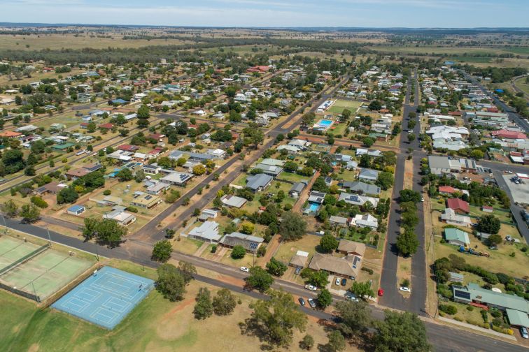 Dunedoo town drone shot