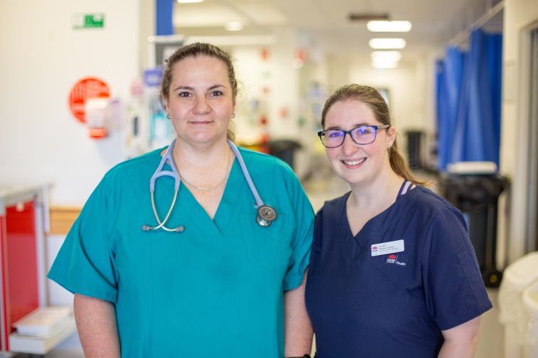 doctor and nurse at Parkes hospital smiling to camera