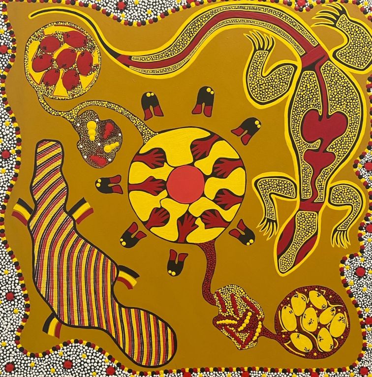 colourful indigenous dot painting