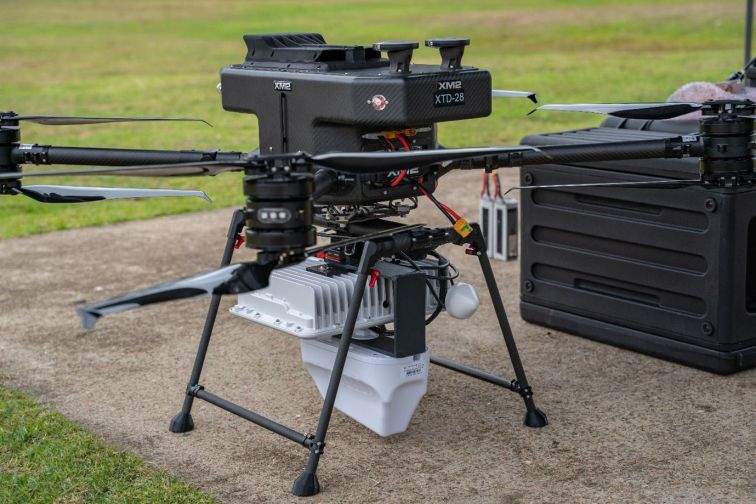 Close up of a large scale drone