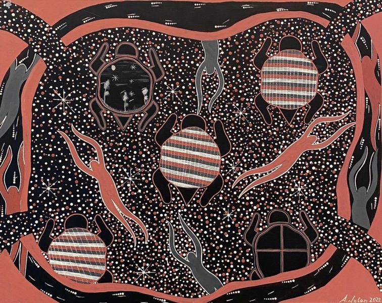 colourful indigenous dot painting