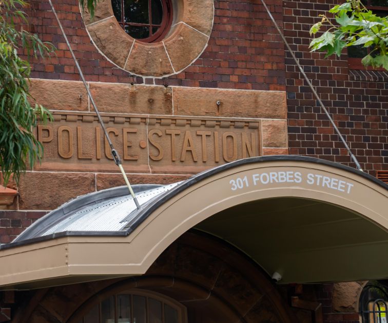 Entrance to Qtopia Sydney the former Darlinghurst police station