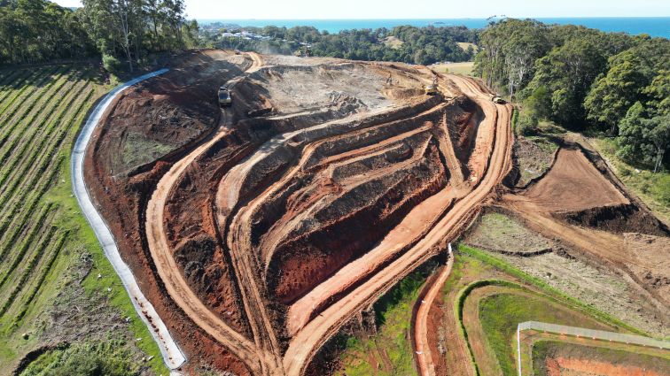 Cut site between Bruxner Park Road and West Korora Road