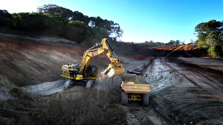 Earthwork machinery working near North Boambee Road