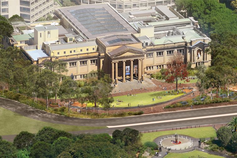 Artist impression of proposed State Library of NSW forecourt upgrade.