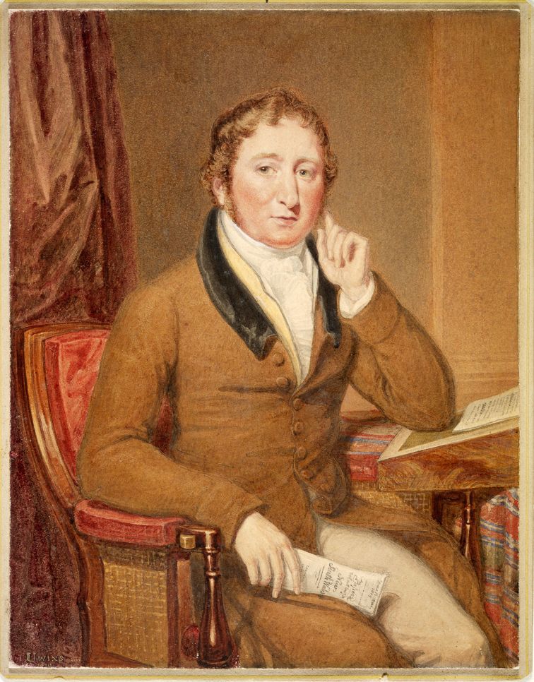 Royal commissioner John Thomas Bigge, watercolour by Thomas Uwins, 1819.