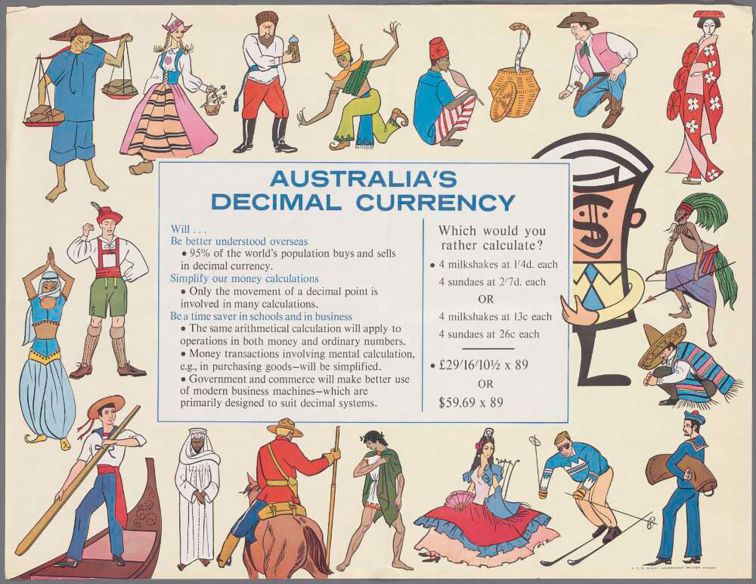 Decimal currency poster, circa 1964.