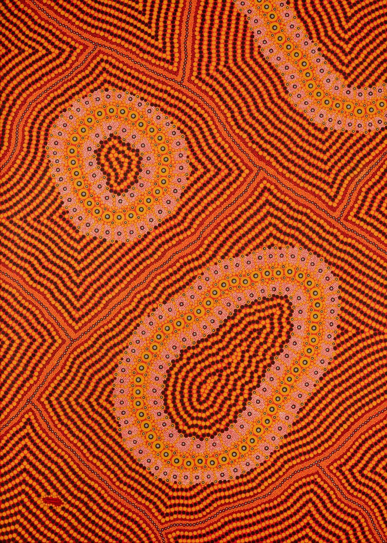  Indigenous dot painting using earth colours