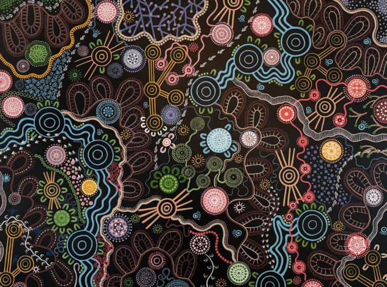 colourful indigenous dot painting