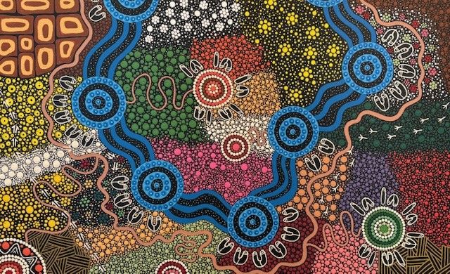 colourful indigenous dot painting