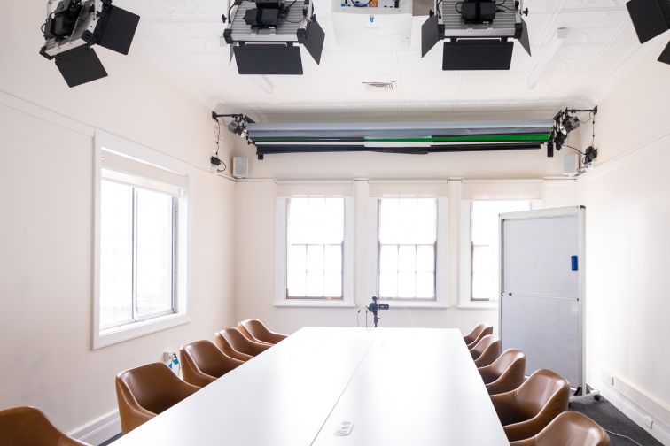 Interior of a meeting room at The Station Creative workspace in Wagga Wagga