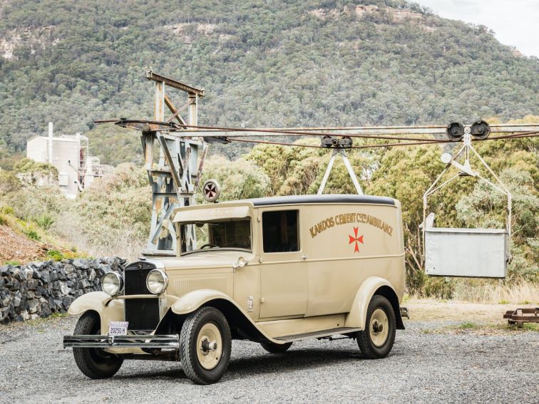 Kandos Works ambulance outside museum