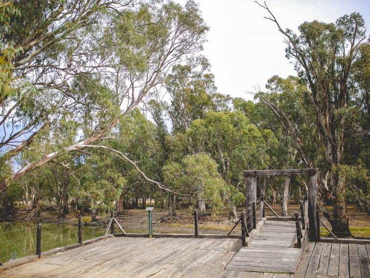 Wooden wharf overlooking body of water