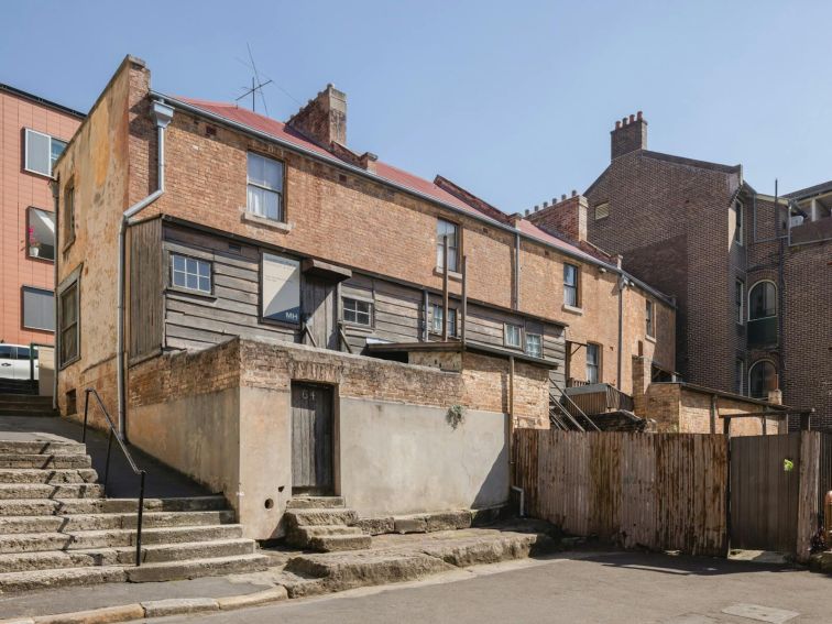 Exterior of historic working class houses