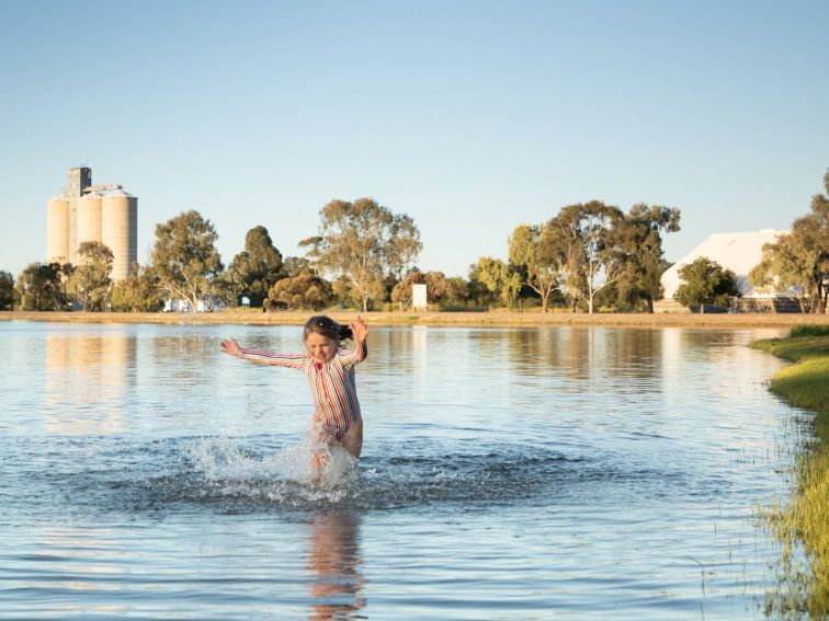 Child playing in Lake Woorabinda