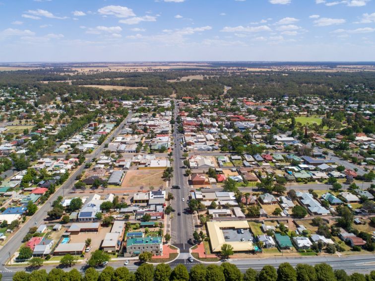 Scenic view from the Narrandera Water Tower site