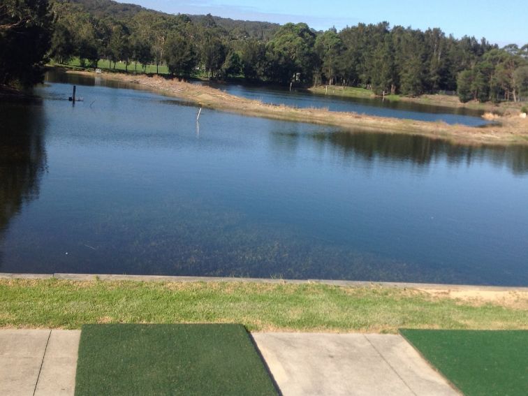 Calm before the Storm. A view of our Driving Range and our high quality mats