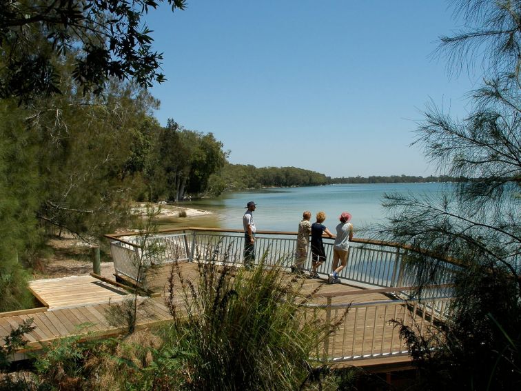 Group looking out over viewing deck