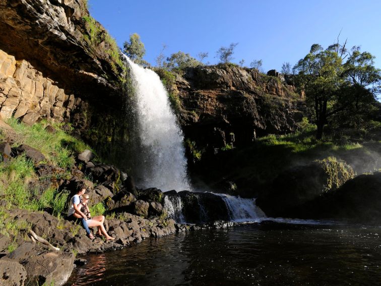 A young couple at Paddys River Falls