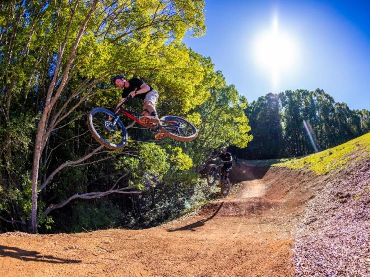 Riding the Tweeds first official mountain bike park and pump track at Uki in the picturesque Tweed.