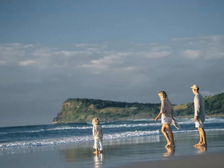 A pristine stretch of sandy beach from the Lennox Point headland