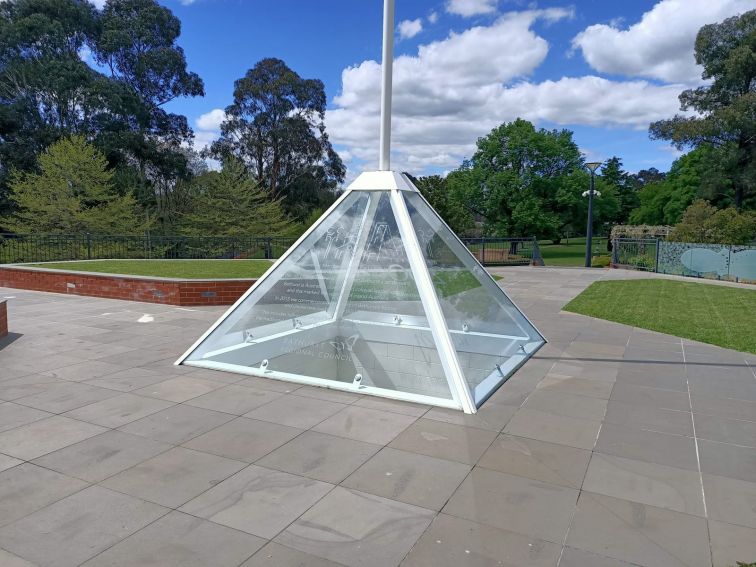 Glass pyramid of the Bathurst Flagstaff