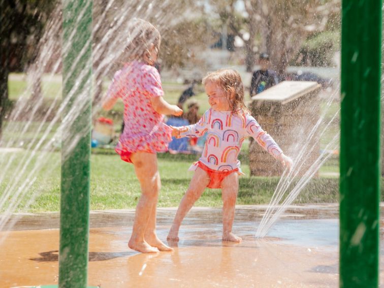 Kids at water park