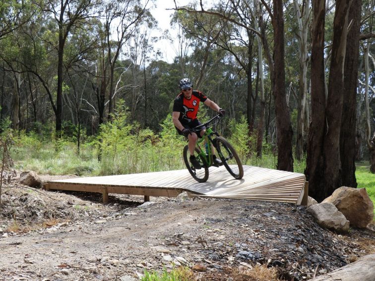 Mountain Bike Rider on th new Ingleburn Mountain Bike Trail