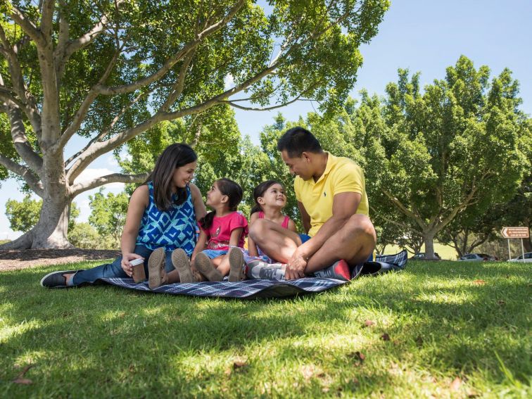 A picnic with family at Bicentennial Park