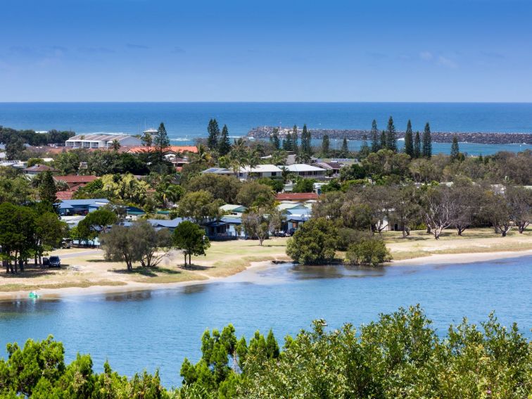 Shaws Bay Aerial looking East towards Lighthouse Beach