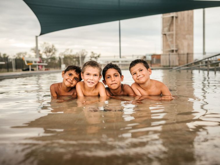 Boys at the Goodooga Great Artesian Bore Baths