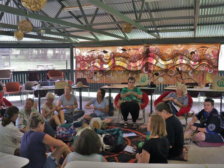 Our Monthly Weaving Circle has brought together women from all over the region to explore basketry!