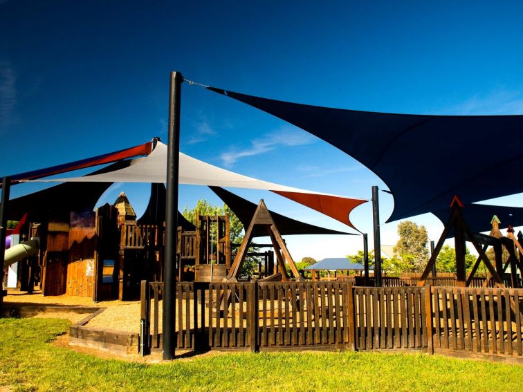 Plenty of shelter at the Adventure Playground.