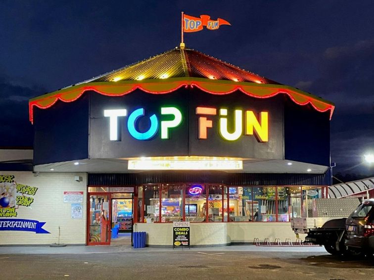 Top Fun at night can be seen from afar