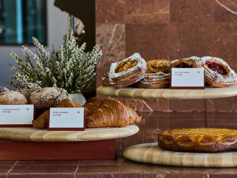 A selection of baked goods on a counter