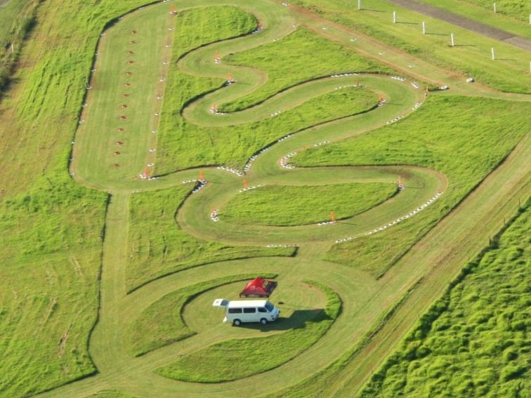 The course from the air