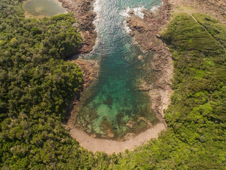 Aerial of Bushrangers Bay, Bass Point in Shellharbour