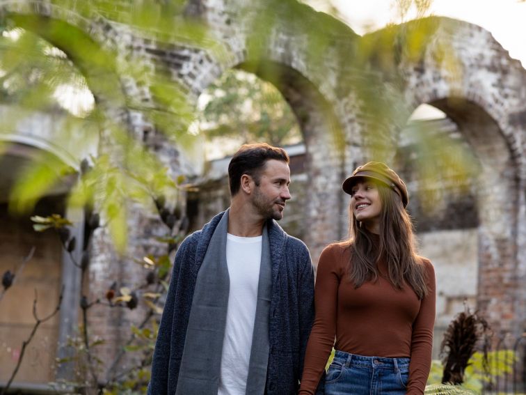 Couple relaxing in the heritage-listed award-winning Paddington Reservoir Gardens, Paddington