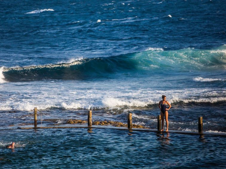 Swimmers enjoying Mahon Pool, Maroubra