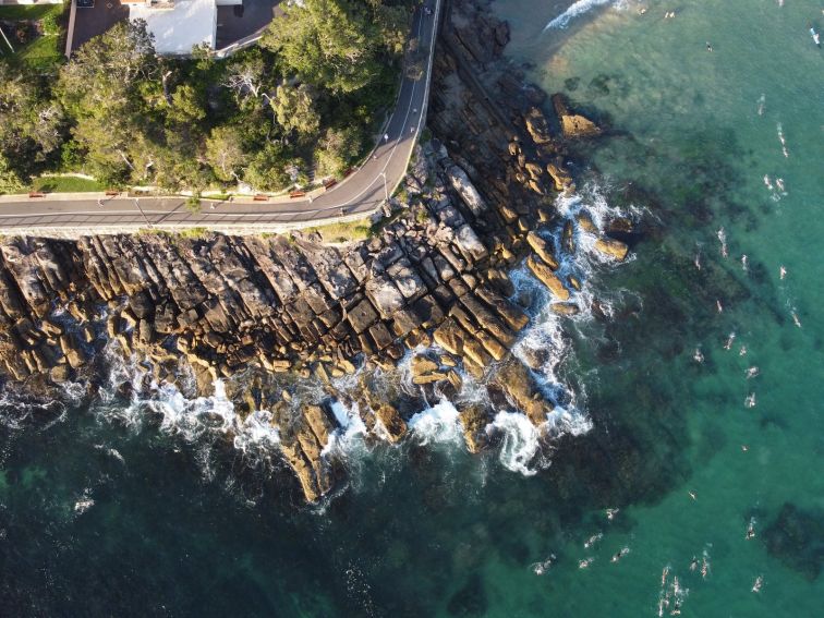 pathway hugging the shoreline at Southern Manly