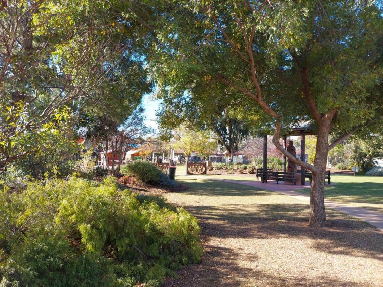 childrens play park amongst parkland