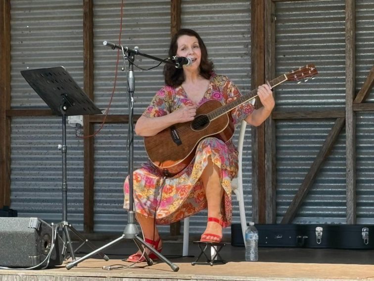 Alsion Evendon performing on the Chook Shed stage at Douglas Vale