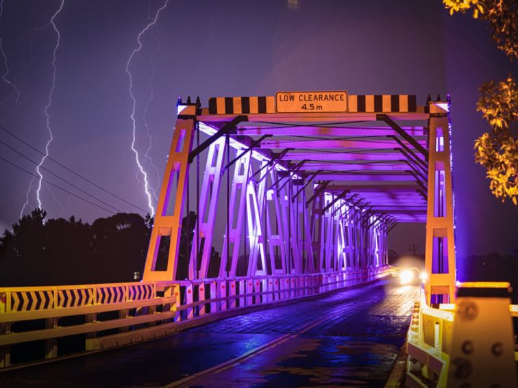 Morpeth Bridge lit up